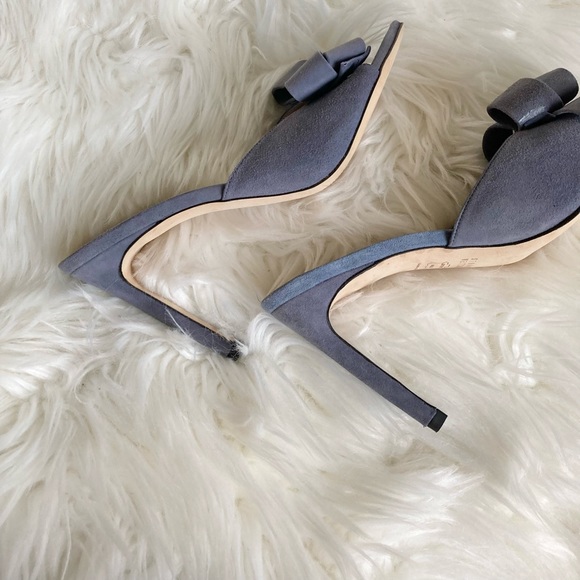 NEW Stuart Weitzman Bow Mule Stilettos Suede Periwinkle - Picture 8 of 9